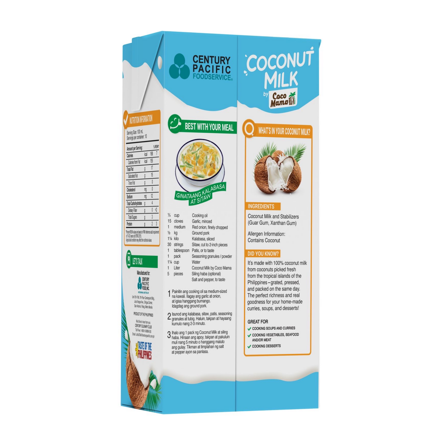 Coco Mama Coconut Milk 1L (gata for cooking)
