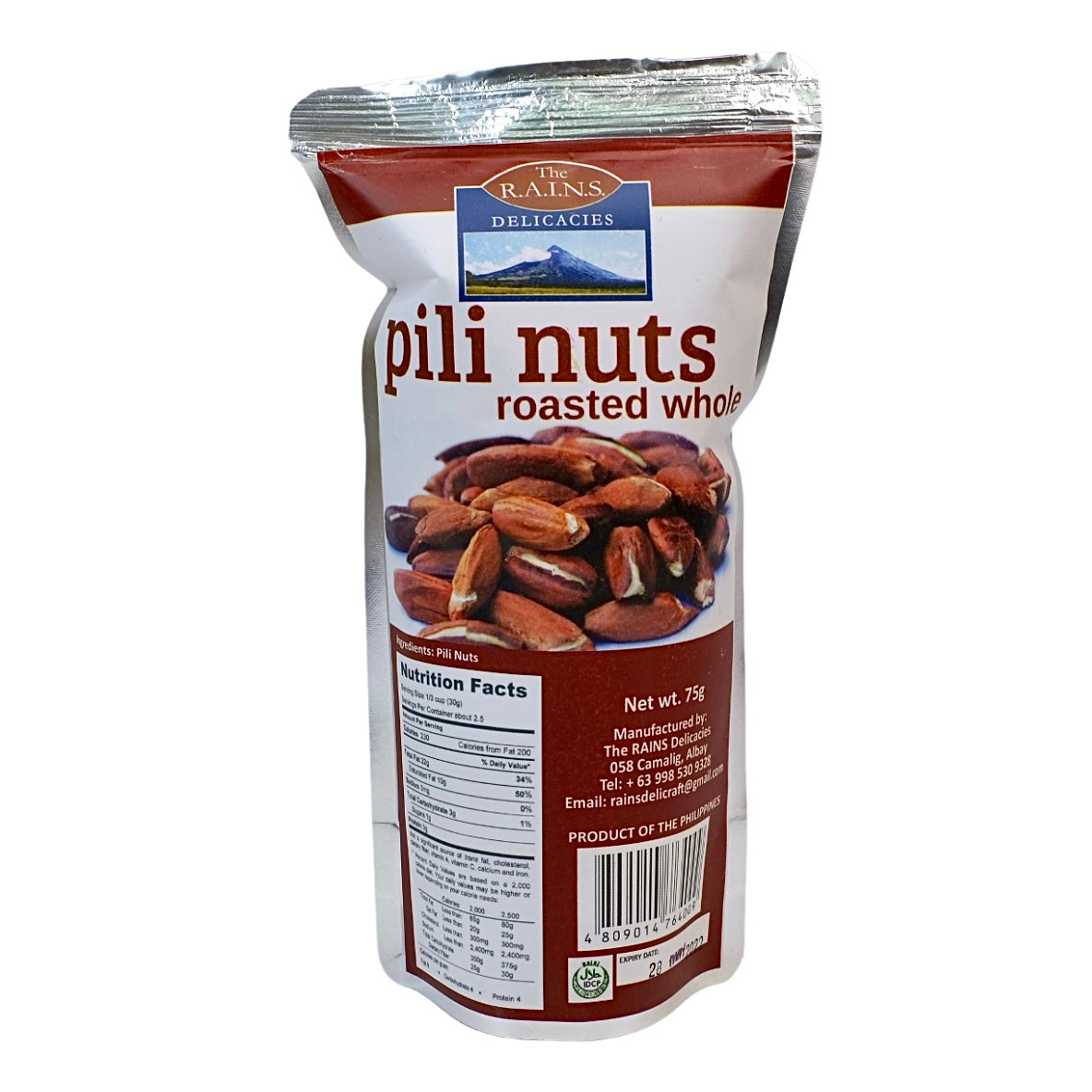 Rains Pili Nuts Roasted Whole 75g