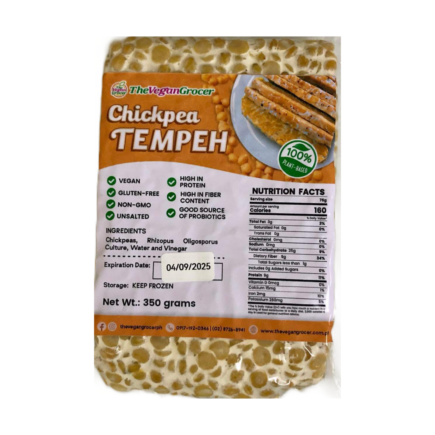 TVG Chickpea Tempeh 350g (gluten-free)