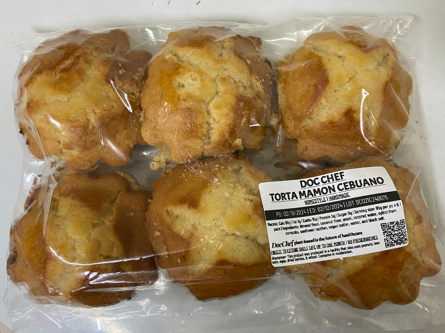 Doc Chef Torta Mamon Cebuano 6pcs (gluten-free, sugar-free)