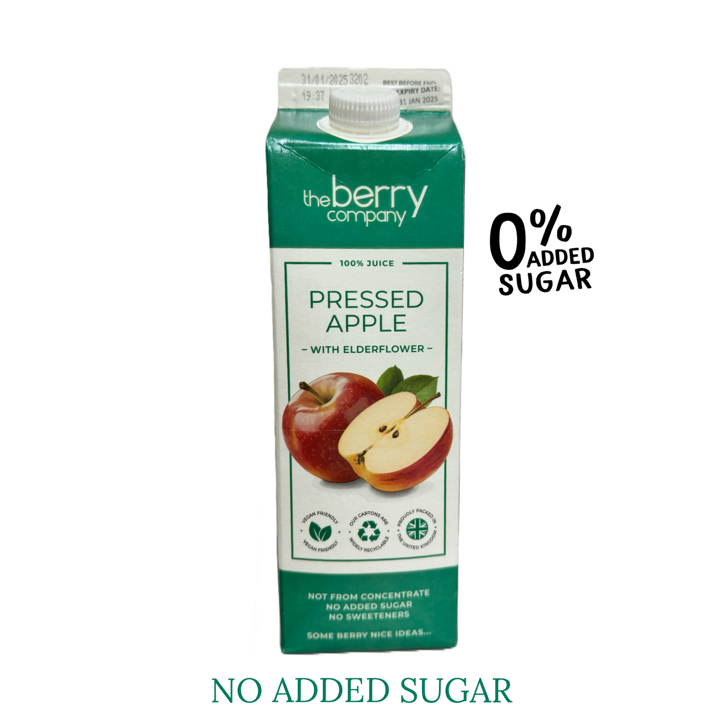 The Berry Company Pressed Apple with Elderflower 1L (NAS no added sugar)
