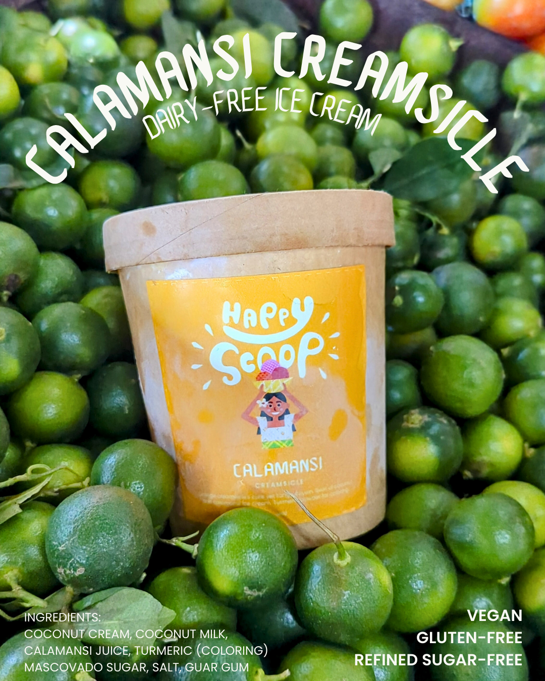 Happy Scoop Calamansi Creamsicle Ice Cream pint (gluten-free)