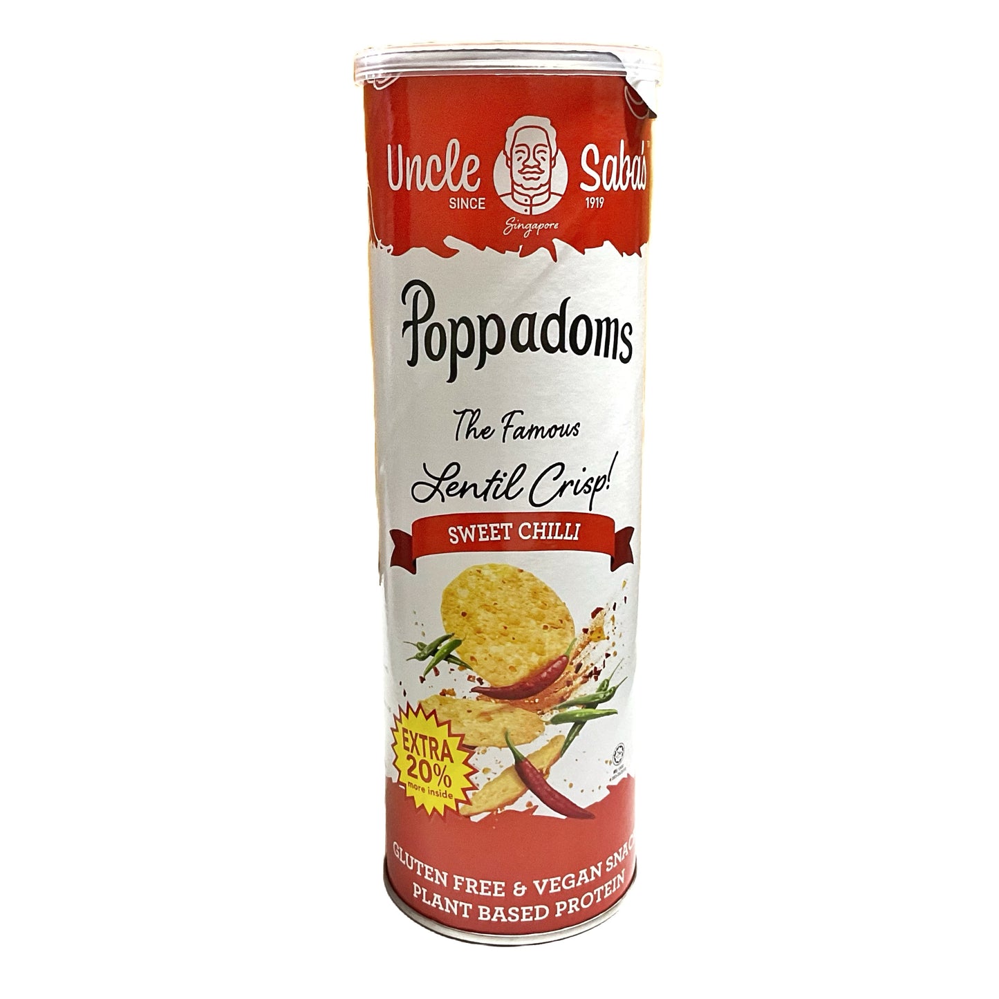 Uncle Saba’s Poppadoms Lentil Crisp Sweet Chili 70g (gluten-free)