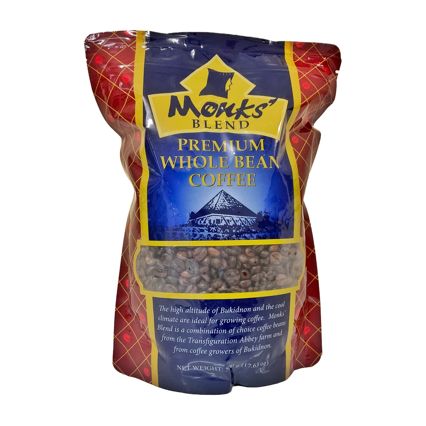 Monk’s Blend Premium Whole Bean Coffee 500g