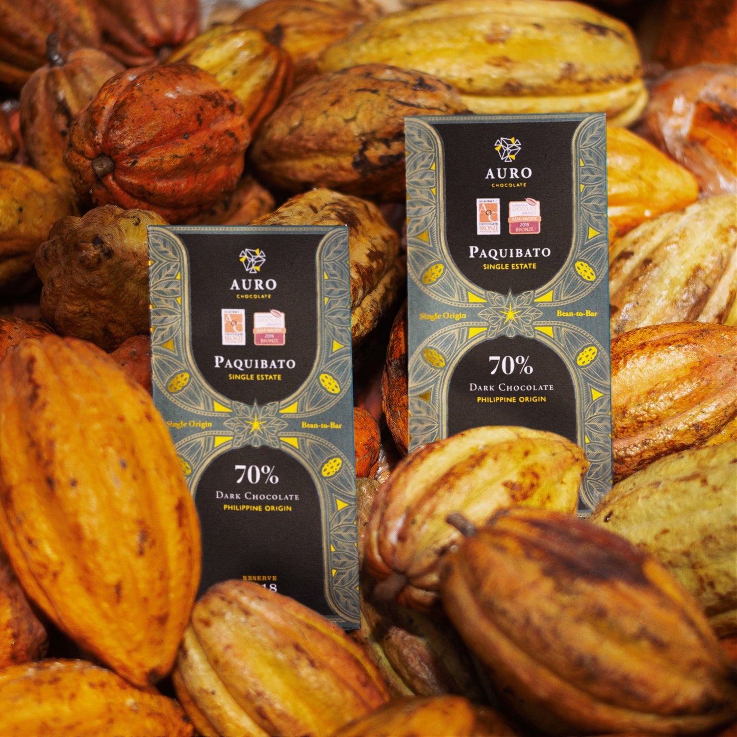 Auro Reserve Collection : 70% Paquibato Dark Chocolate 60g