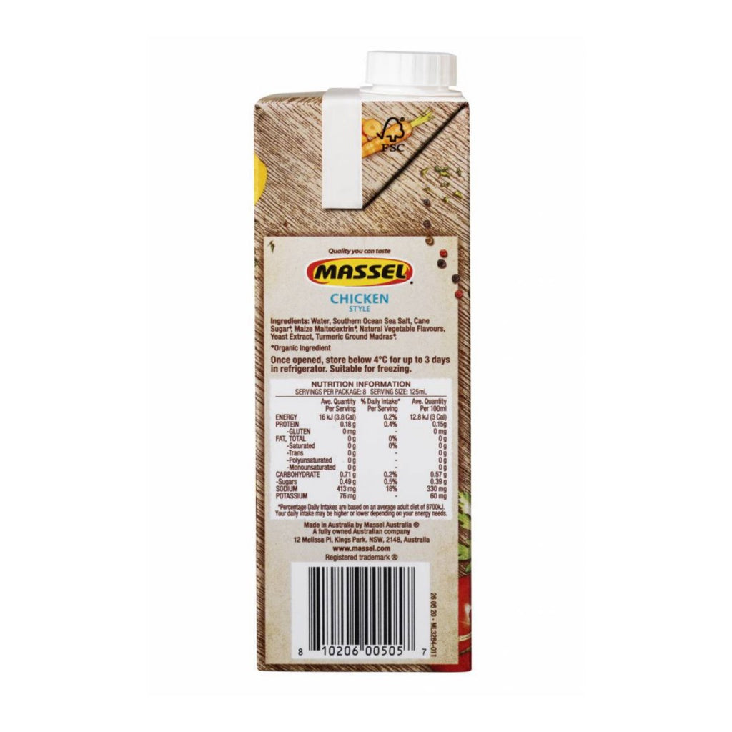 Massel Organic Chicken Style Liquid Stock 1L