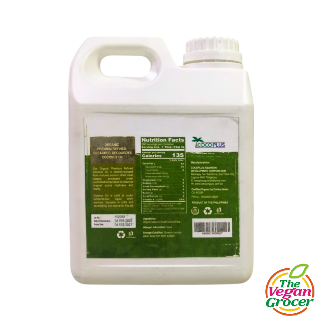 Coco Plus Organic Coconut Cooking Oil (Premium) 1L