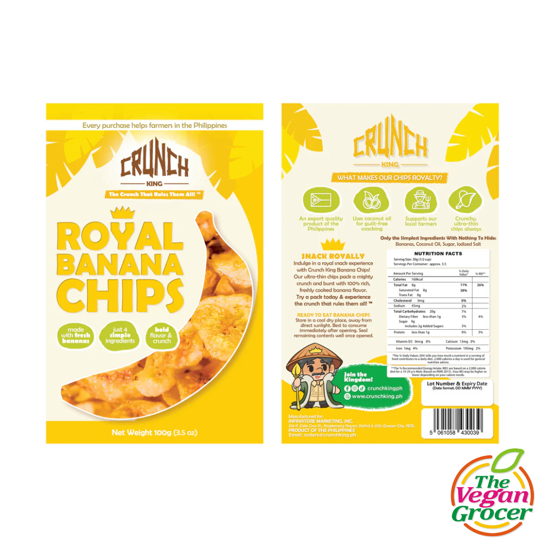 Crunch King Banana Chips 100g (gluten-free)