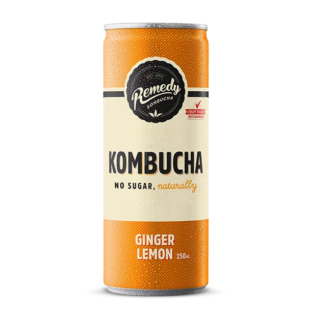 Remedy Ginger Lemon Kombucha (sugar-free)