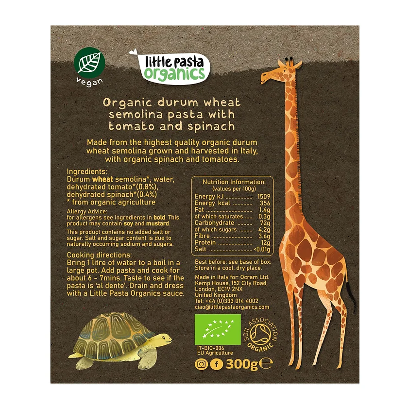 Little Pasta Organics Animal Shaped Pasta 300g