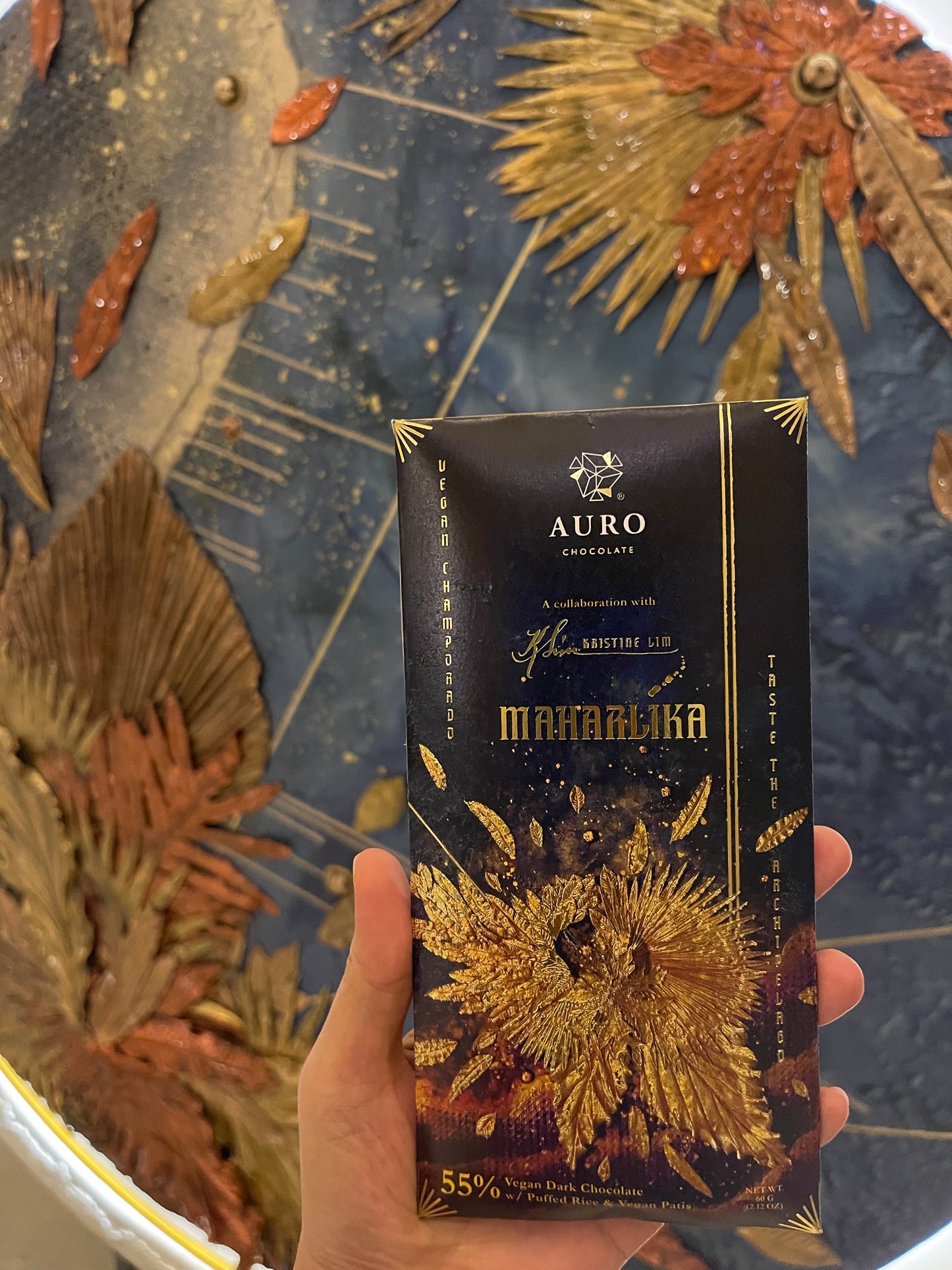 Auro MAHARLIKA 55% Dark Chocolate w puffed rice 60g
