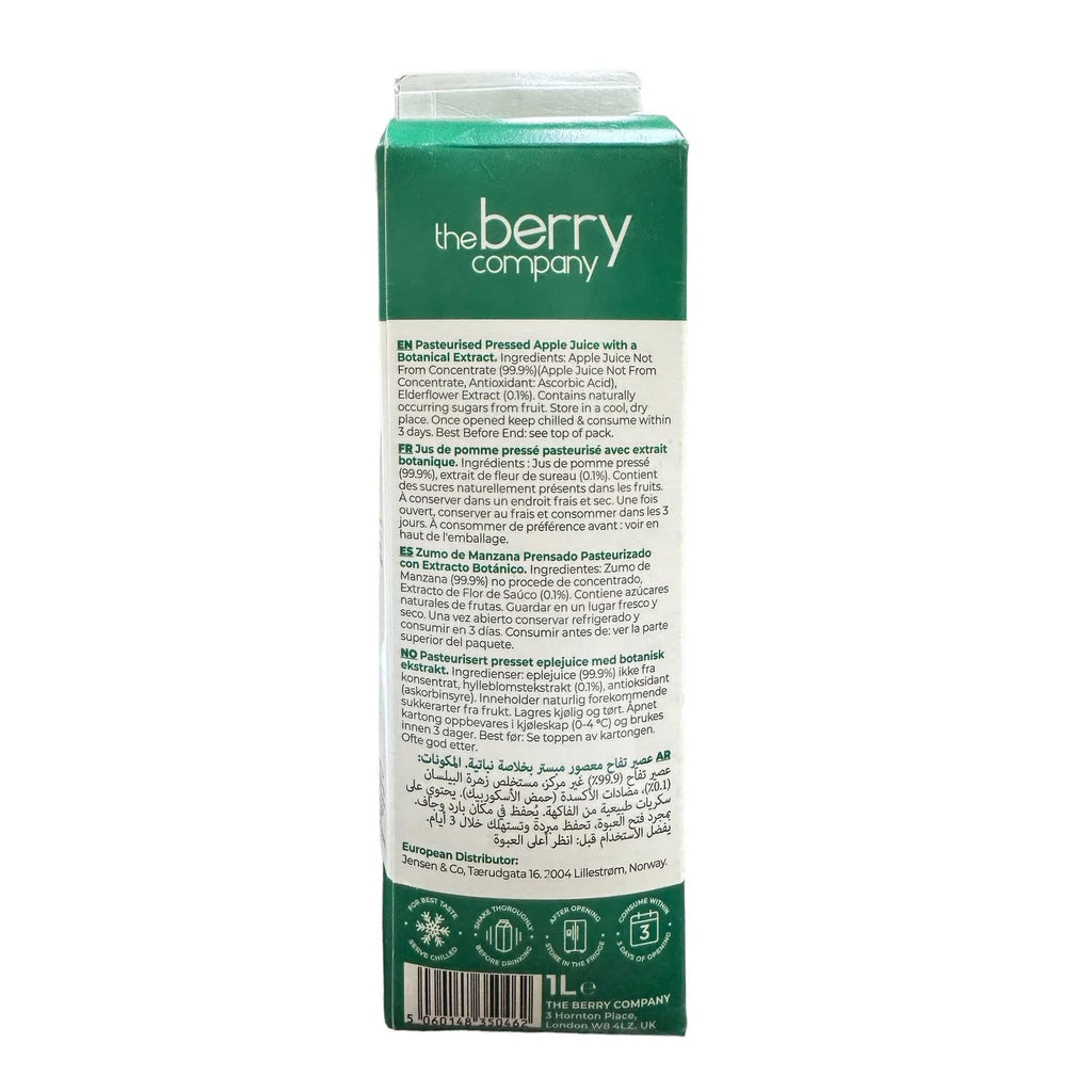 The Berry Company Pressed Apple with Elderflower 1L (NAS no added sugar)