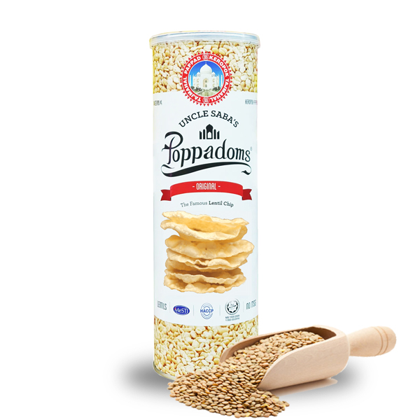Uncle Saba’s Poppadoms Lentil Chips Original 70g (gluten-free)
