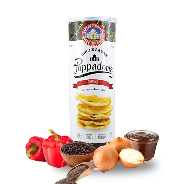 Uncle Saba’s Poppadoms Lentil Crisp Barbecue 70g (gluten-free)