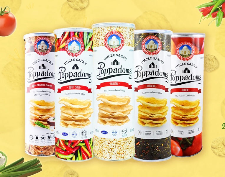 Uncle Saba’s Poppadoms Lentil Chips Original 70g (gluten-free)