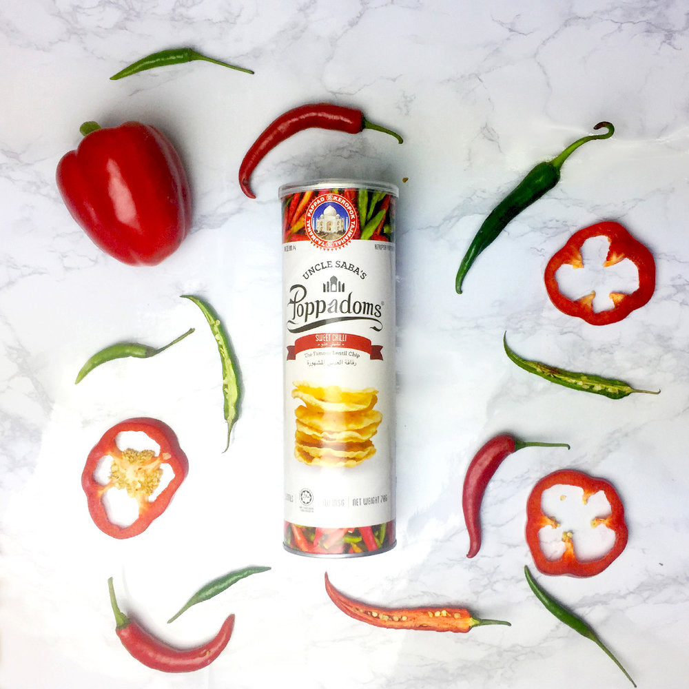 Uncle Saba’s Poppadoms Lentil Crisp Sweet Chili 70g (gluten-free)