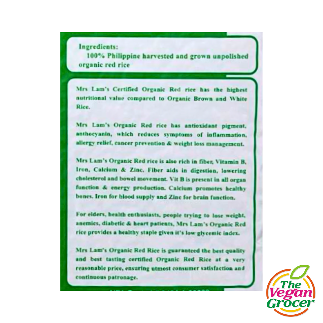 Mrs. Lam Organic Red Rice 2kg