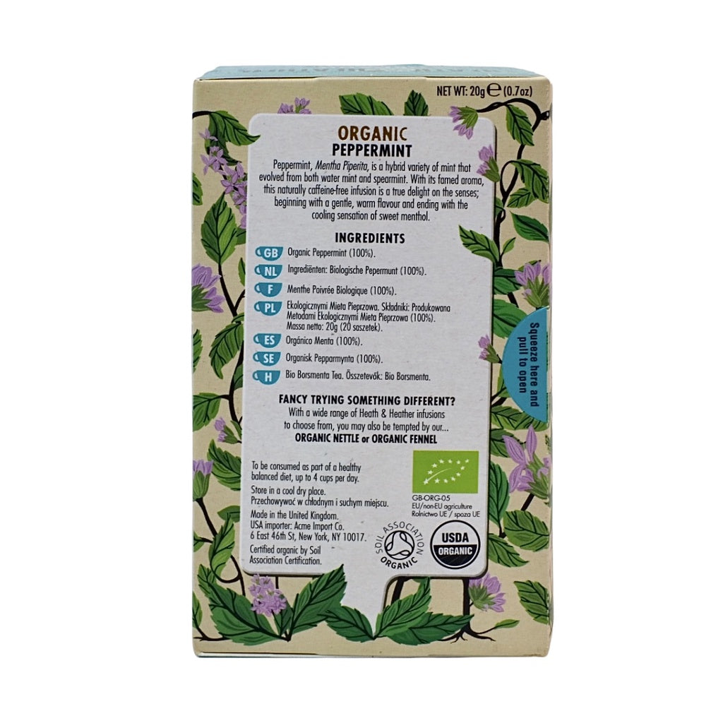 Heath & Heather Organic Peppermint Tea 20s