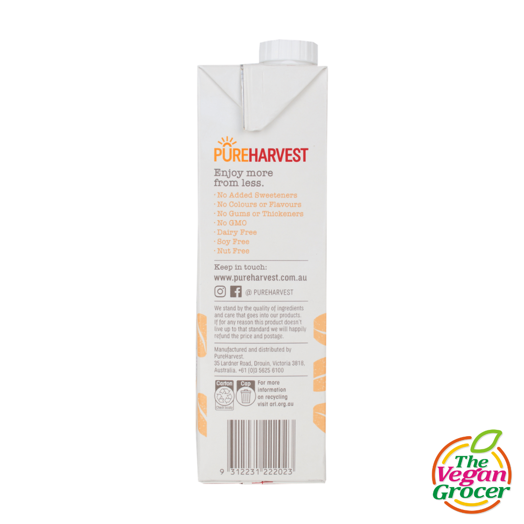 Pure Harvest Organic Oat Milk Unsweetened 1L (soy-free, nut-free)