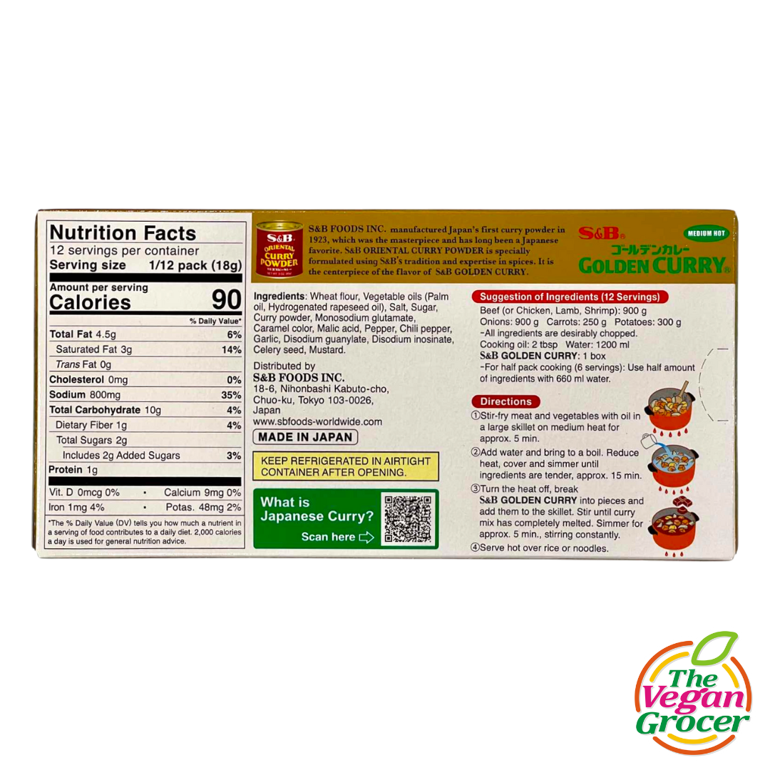 S&B Golden Curry Medium Hot 220g