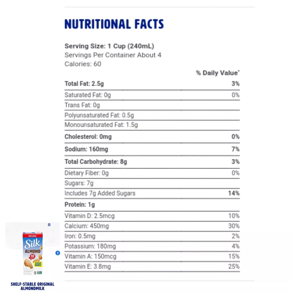 Silk Almond Milk Original 946mL