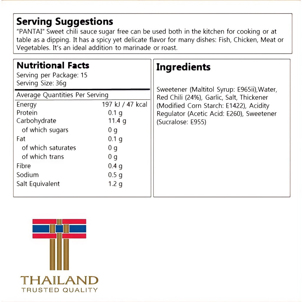 Pantai Sweet Chili Sauce Sugar-free 435mL