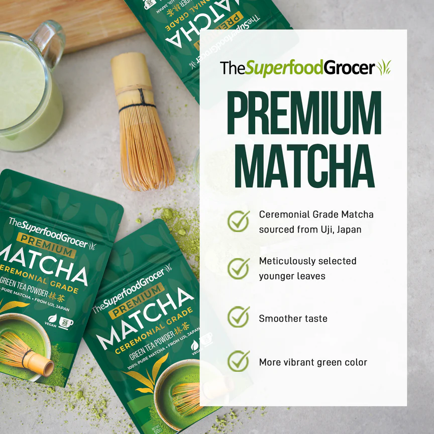 The Superfood Grocer Premium Matcha Ceremonial Grade Powder 50g