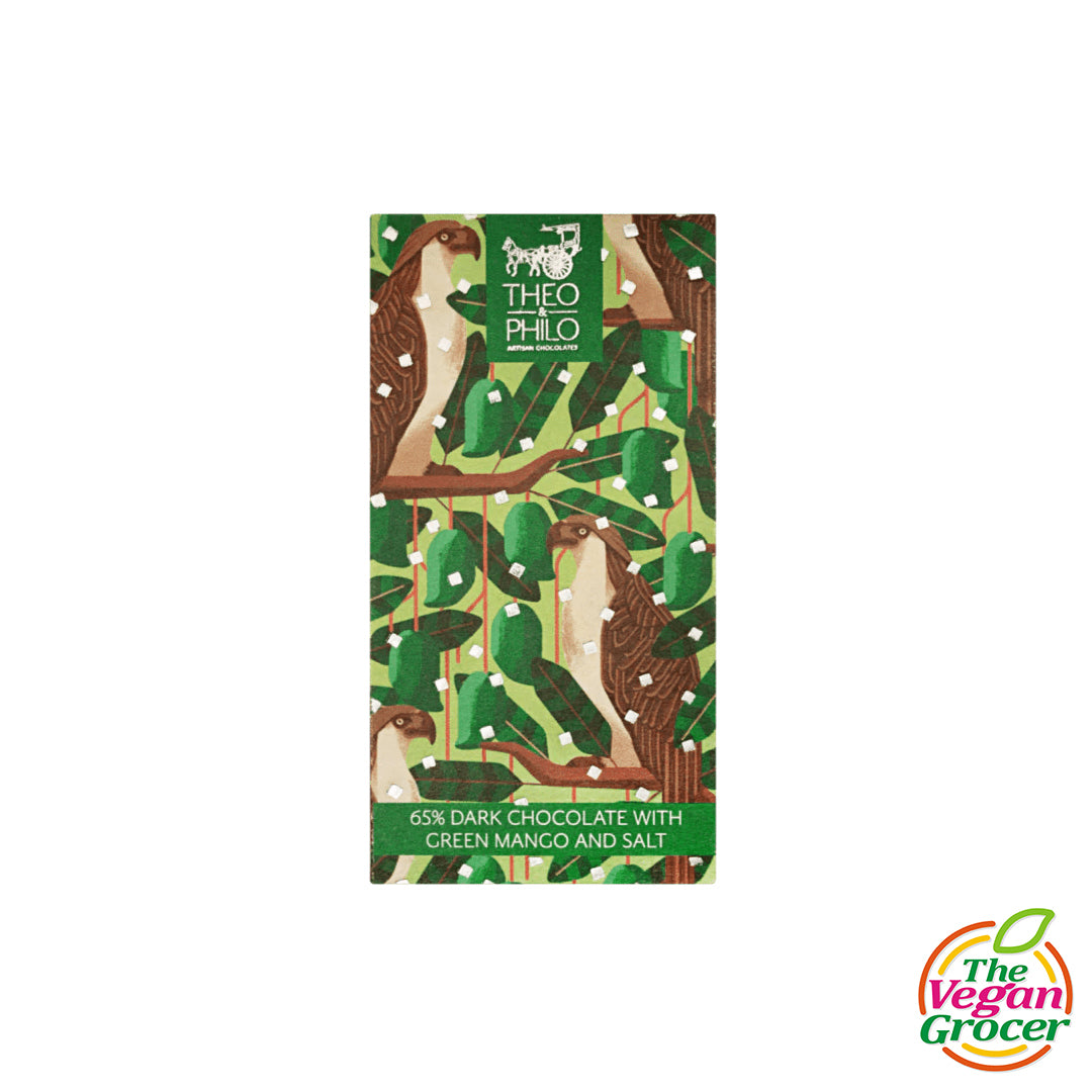 Theo & Philo 65% Dark Chocolate with Green Mango and Salt 45g