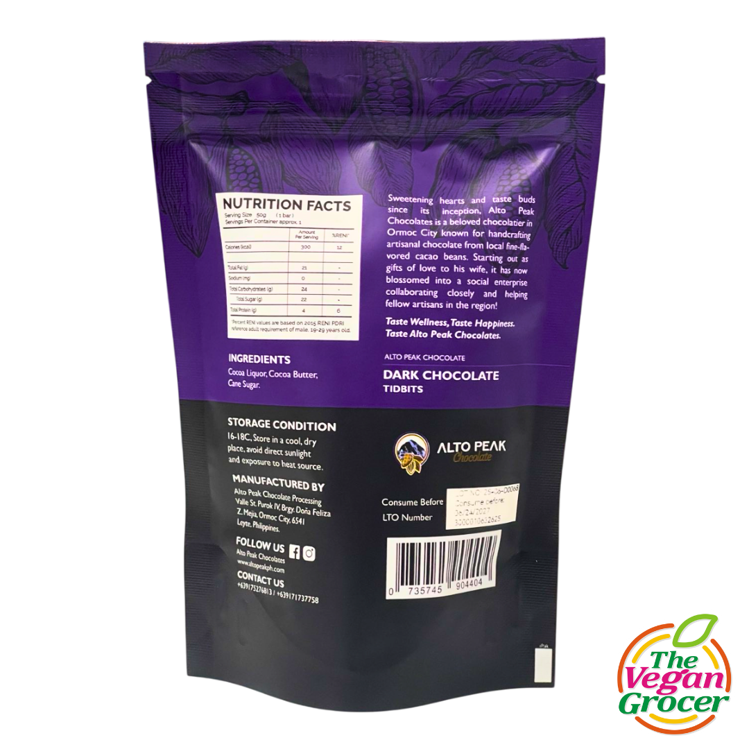 Alto Peak 70% Dark Chocolate Tidbits 150g