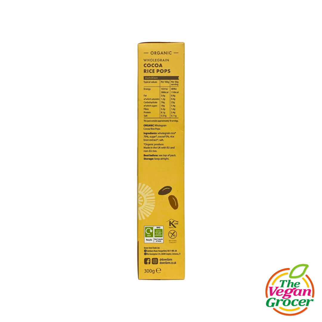 Doves Farm Organic Wholegrain Cocoa Rice Pops 300g (gluten-free, organic)