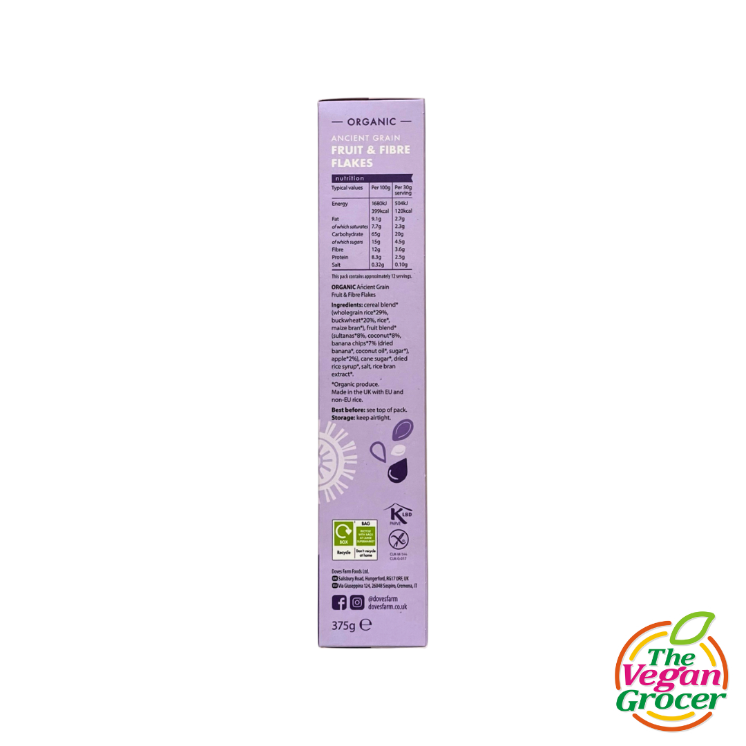 Doves Farm Organic Ancient Grain Fruit & Fibre Flakes 375g (gluten-free, organic)