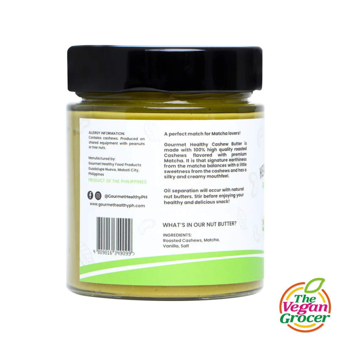 Gourmet Healthy Nut Butter Vegan - Roasted Cashew Matcha 250g (gluten-free, sugar-free)