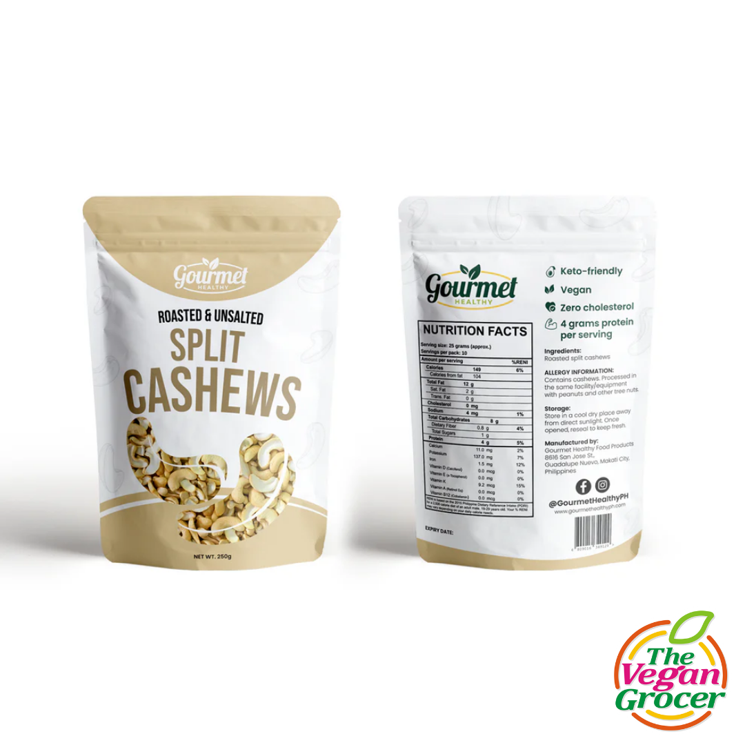 Gourmet Healthy Roasted Split Cashews Unsalted 250g (gluten-free)