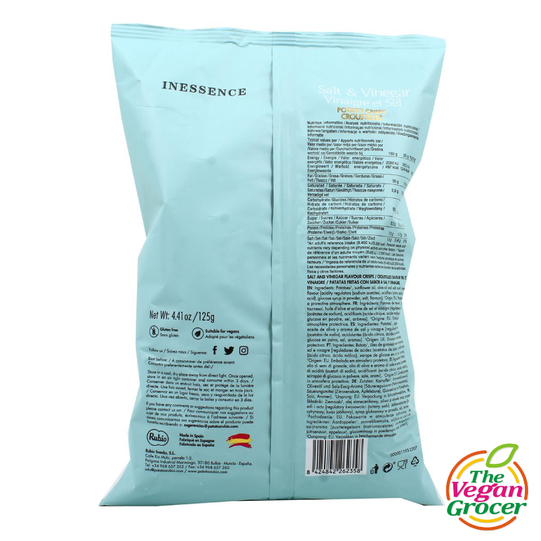 Inessence Golden Crisps - Salt & Vinegar Potato Crisps 125g