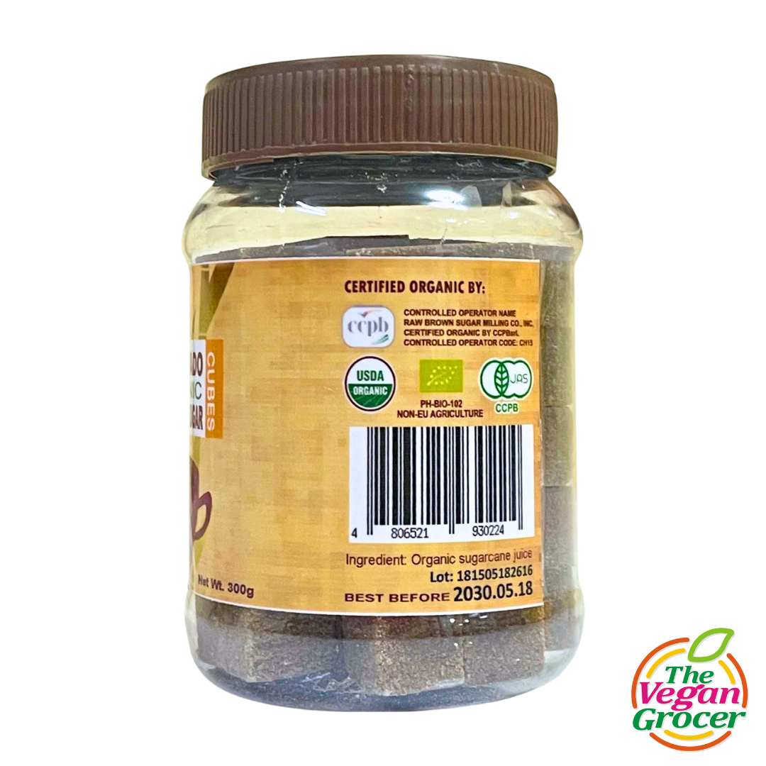 Raw Brown Organic Muscovado Raw Cane Sugar Cubes 300g