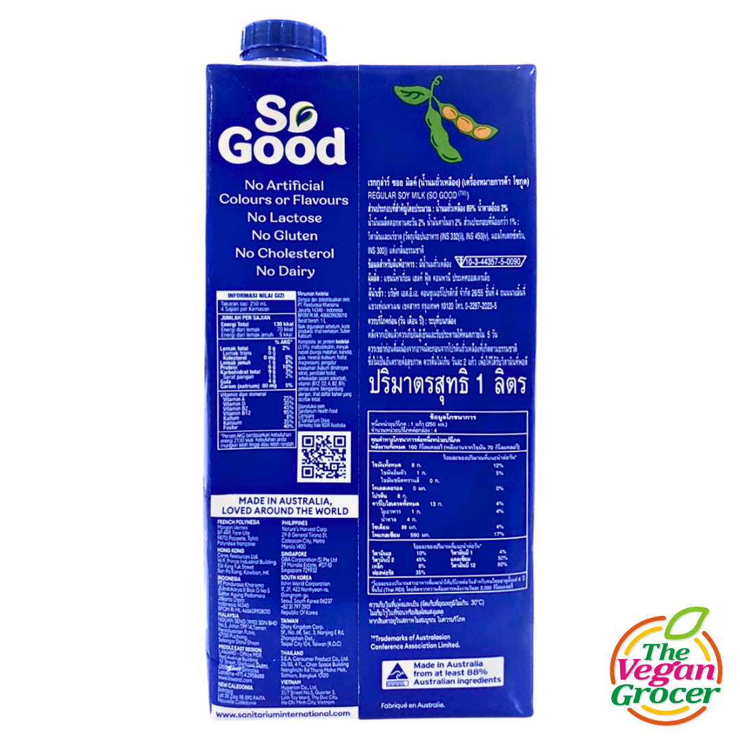 So Good Soy Milk Regular 1L