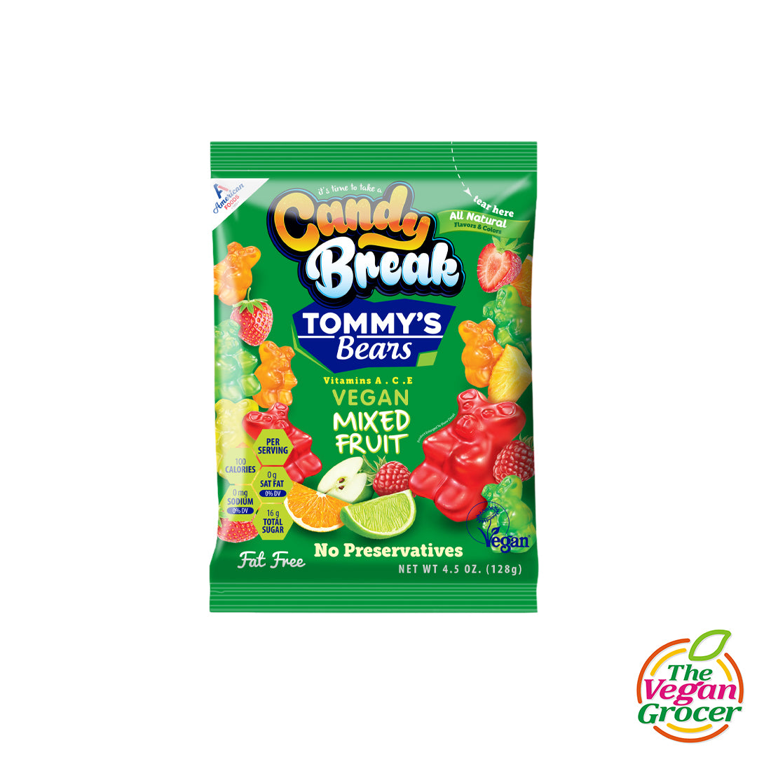 Tommy's Bear Vegan Mixed Fruit Gummy Bears 128g