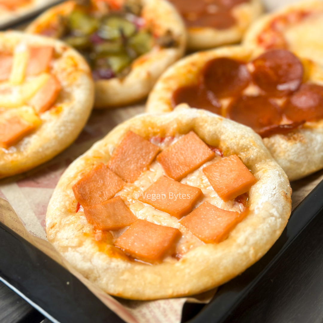 Vegan Bytes Ham and Cheese Pizza 5”