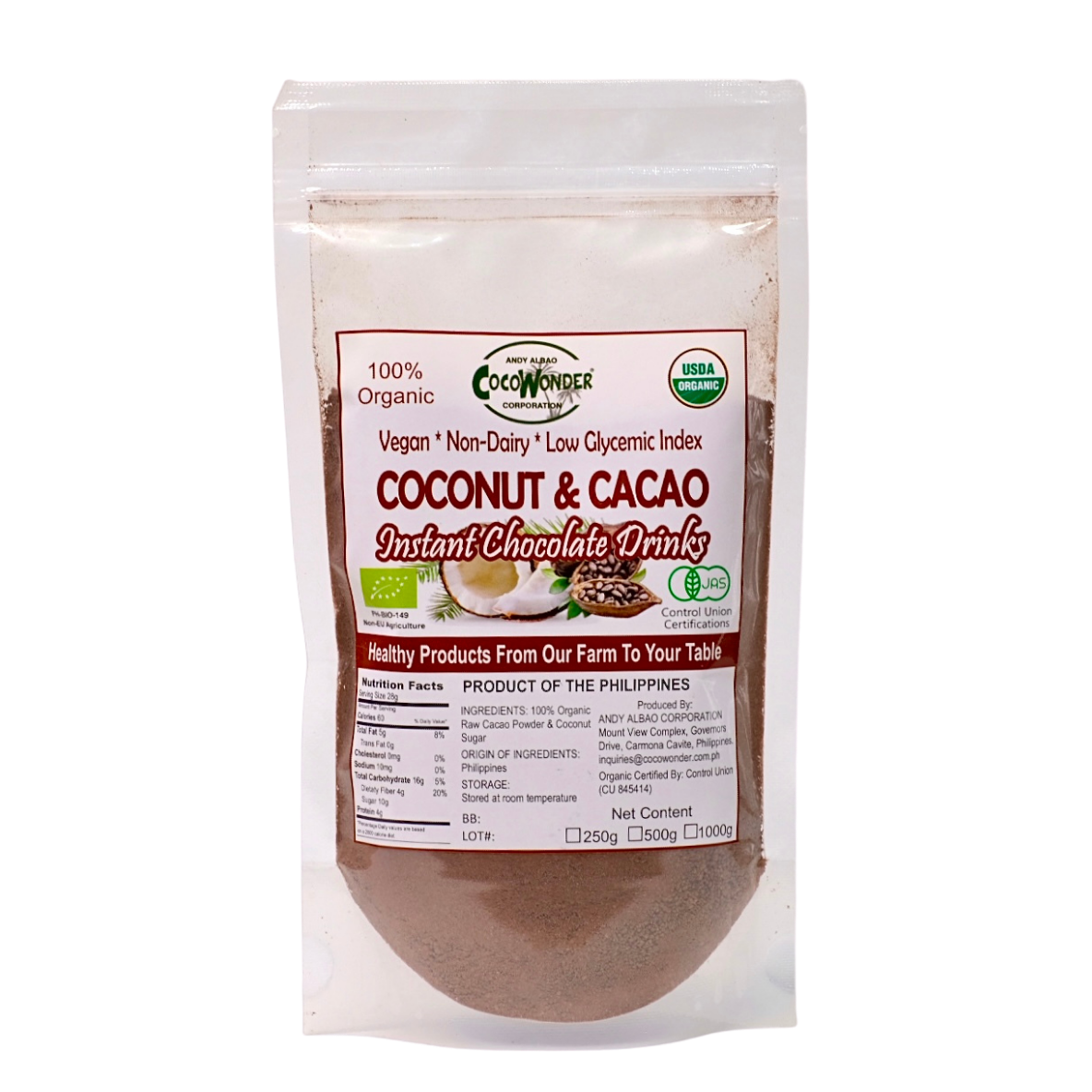 Cocowonder Coconut Chocolate Instant Drink 250g