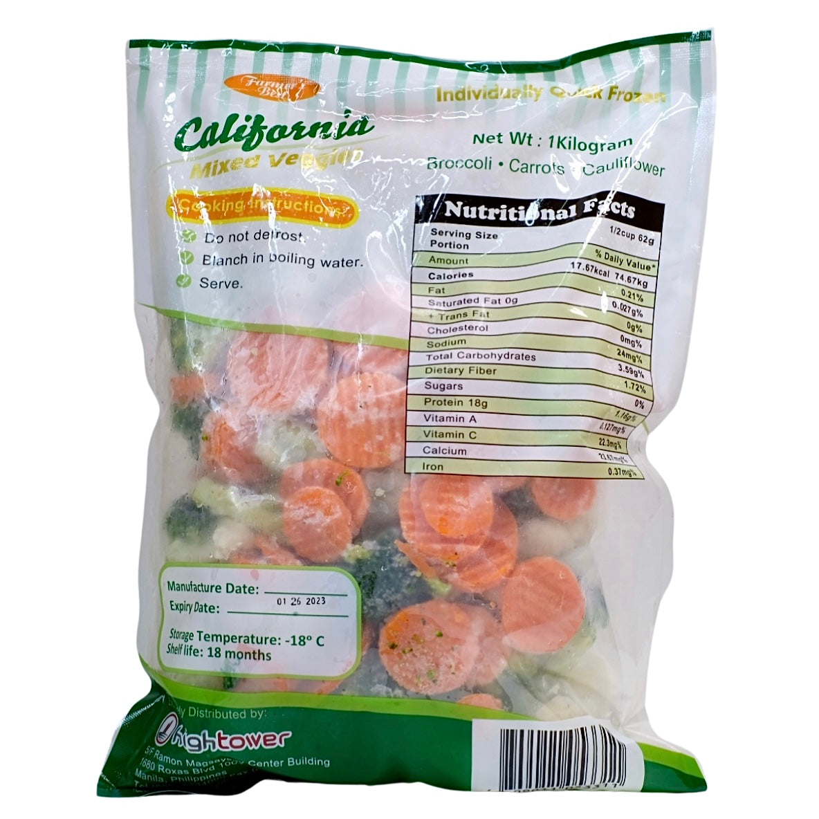 Farmer's Best California Mixed Veggies IQF 1kg