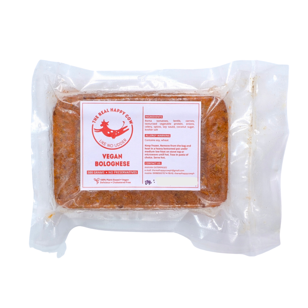 The Real Happy Cow Frozen Bolognese 500g