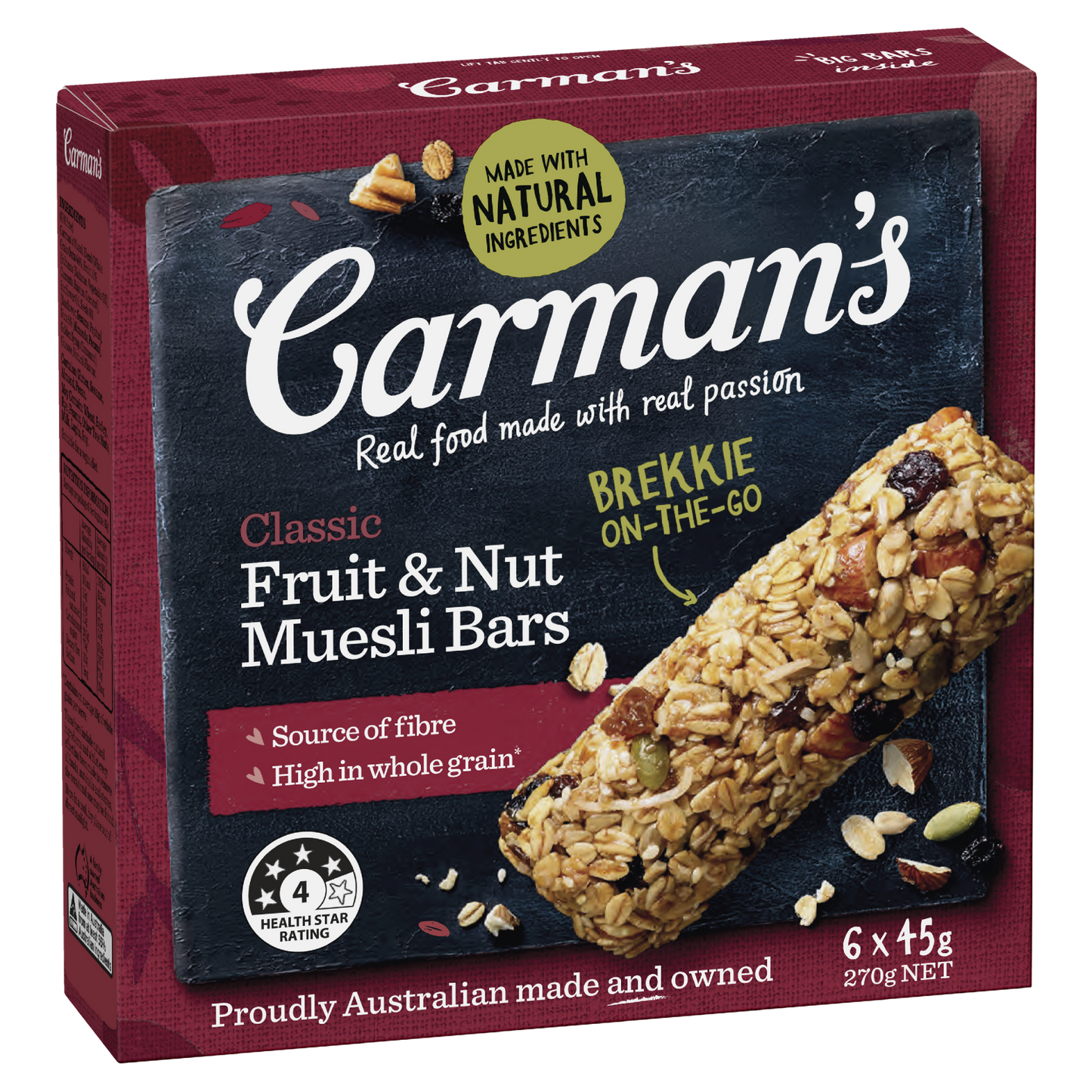 Carman's Classic Fruit & Nut Muesli Bar 45g 6s
