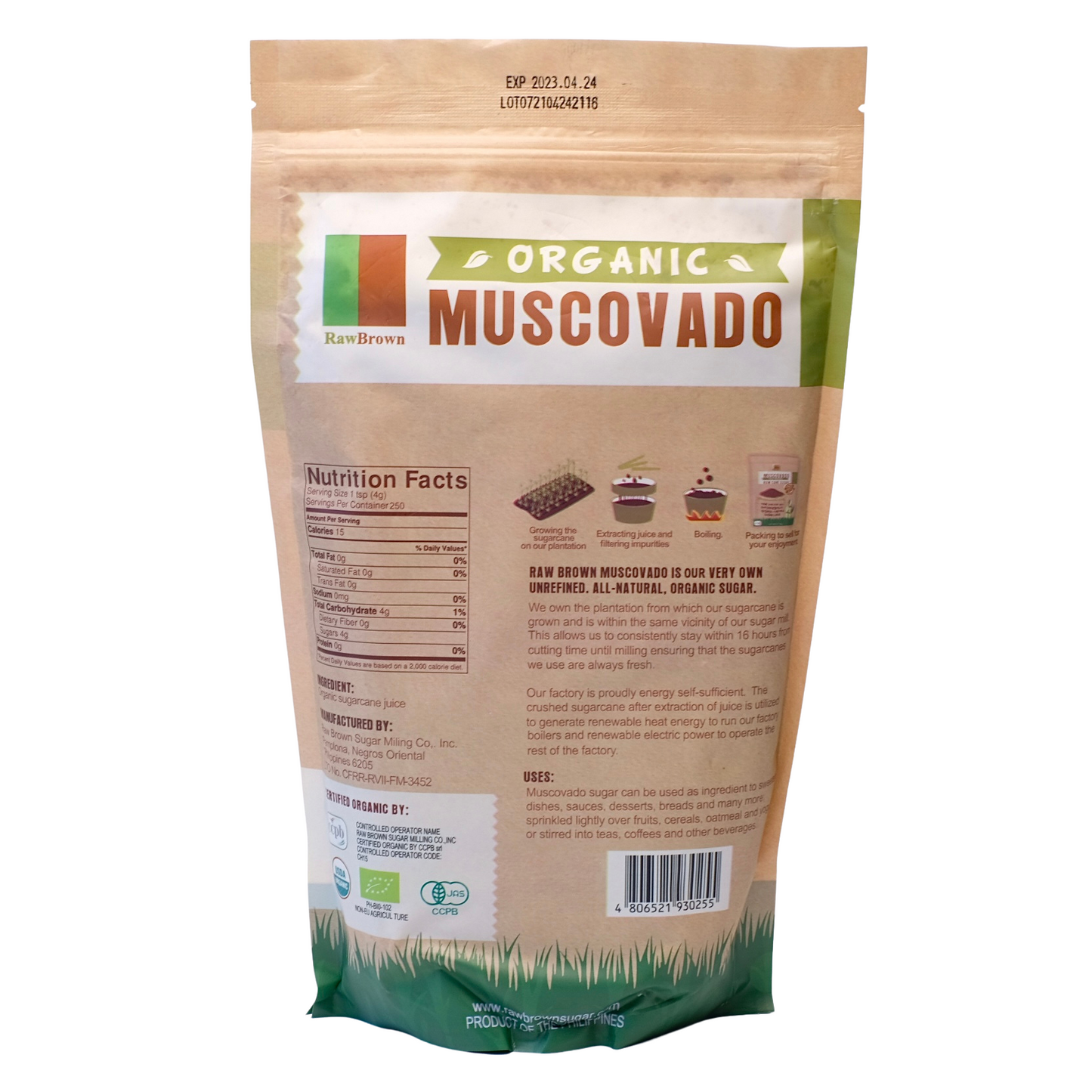 Raw Brown Organic Muscovado Sugar