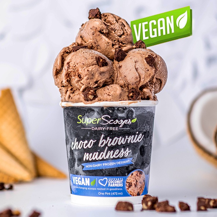 Super Scoops Choco Brownie Madness Vegan Ice Cream