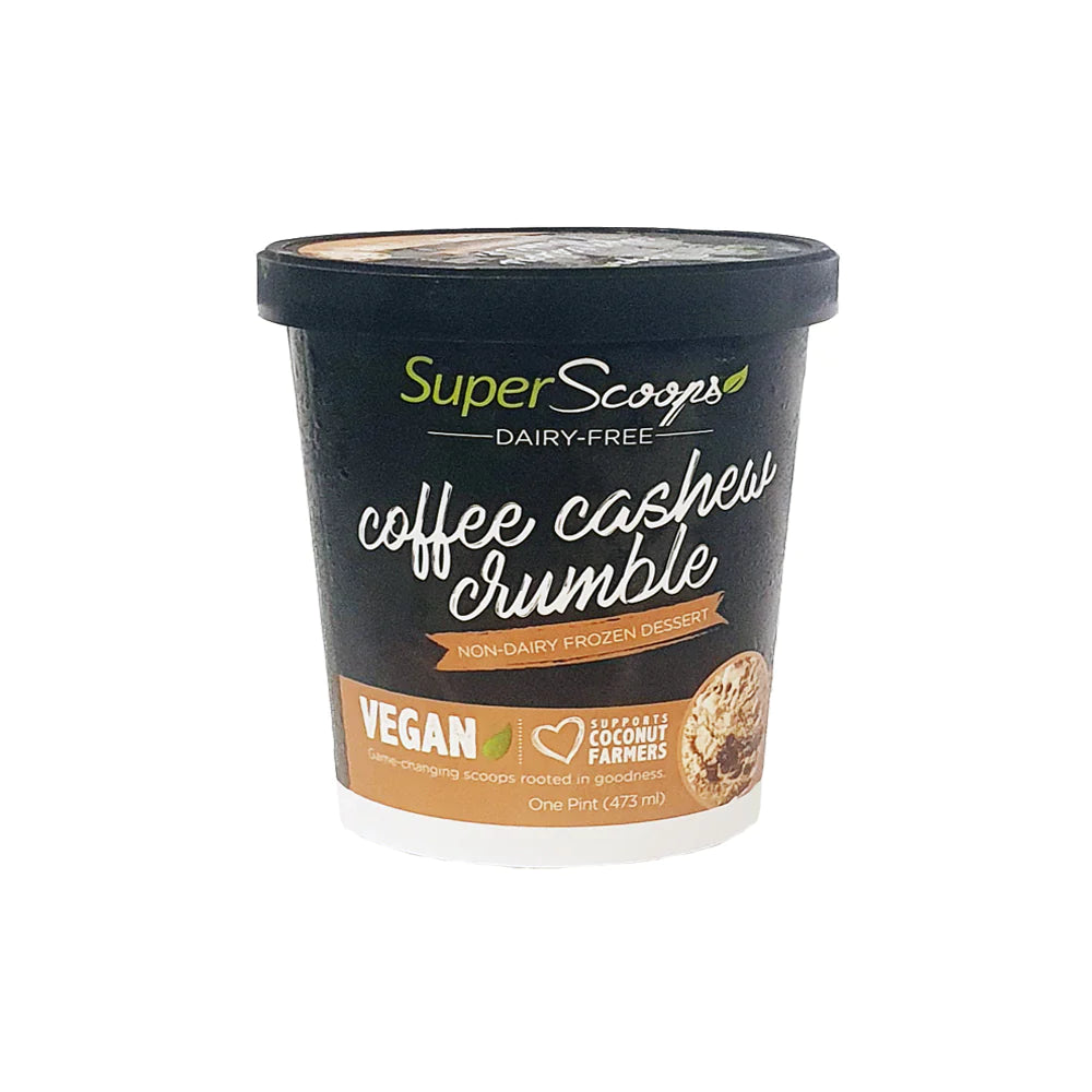 Super Scoops Coffee Cashew Crumble Vegan Ice Cream