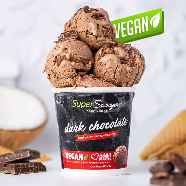 Super Scoops Dark Chocolate Vegan Ice Cream