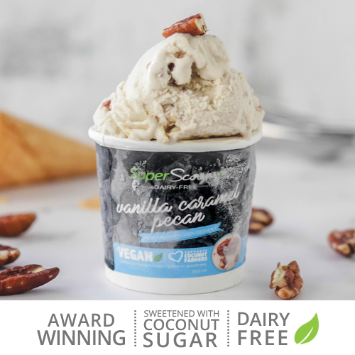 Super Scoops Vanilla Caramel Pecan Vegan Ice Cream