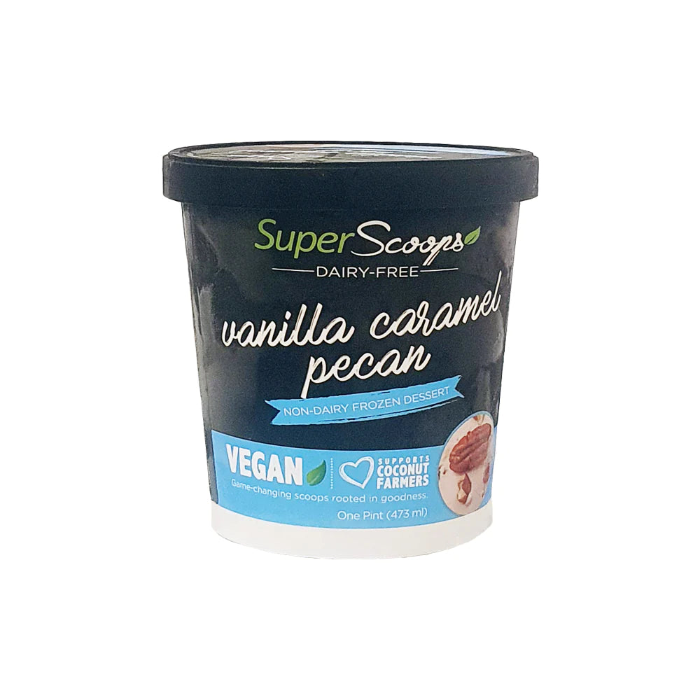 Super Scoops Vanilla Caramel Pecan Vegan Ice Cream