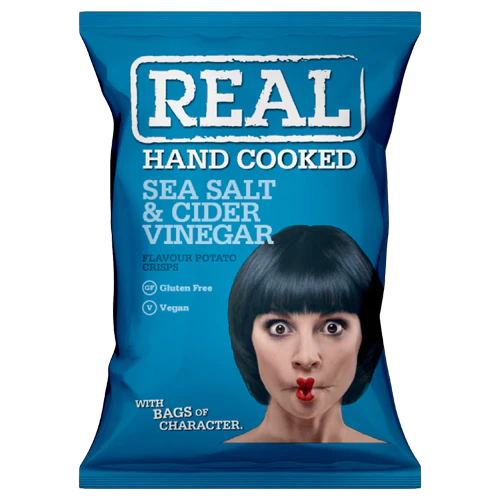 Real Handcooked Sea Salt & Cider Vinegar Potato Chips 150g (gluten-free)