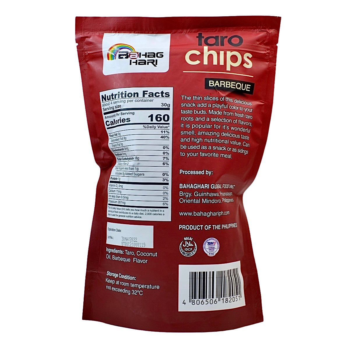 Bahaghari Barbecue Taro Chips 120g